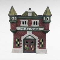 Dept 56 Cobles Police Station, 1995 Dickens Village, Christmas Light Up House, Building D56, Collectible with Light Cord & Box