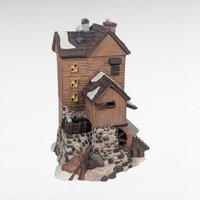 Dept 56 Great Denton Mill, 1995 Dickens Village, Christmas Light Up Building, D56, Grain & Carding Mill