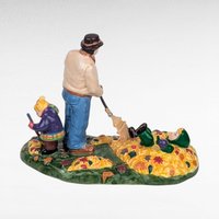 Vintage Dept 56 Snow Village Preparing For Halloween Figurine Set #54982 With Box, D56 Collectible Fall Autumn Decor Gift