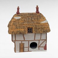 Vintage 1985 Dept 56 Dickens Village Thatched Roof Cottage Lighted House With Box & Cord, D56 Christmas Collectible English Decor