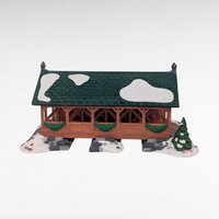 Vintage Dept 56 Heritage Village Two Rivers Covered Bridge Figurine #5656-1 With Box, D56 Christmas Landscape Accessory, Collectible Decor