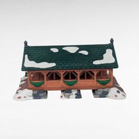 Vintage Dept 56 Heritage Village Two Rivers Covered Bridge Figurine #5656-1 With Box, D56 Christmas Landscape Accessory, Collectible Decor