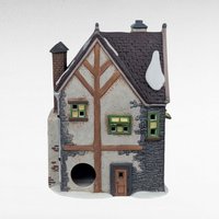 Vintage 1993 Dept 56 Dickens Village Kingsford's Brew House #5811-4 Lighted Porcelain House With Box, D56 Christmas Pub Decor