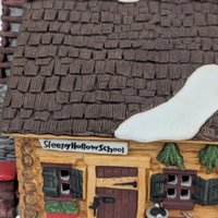 Vintage 1990 Dept 56 New England Village Sleepy Hollow School #5954-4 Lighted Porcelain House With Box & Cord, D56 Christmas Collectible