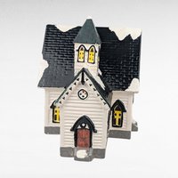Vintage 1988 Dept 56 Snow Village Church of the Open Door Lighted Building With Box & Cord, D56 Christmas Collectible