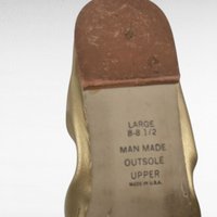 Vintage 1960s Gold Leather Flats Size 8.5, Beaded Metallic Slip On Shoes, Mod Era Foldable Travel Slipper, Womens Evening Shoe