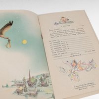 Vintage Baby Diary Memory Book, Mid Century Jeweler Advertisement, Softcover Keepsake Journal, 1930s Baby Shower Gift, Nursery Ephemera