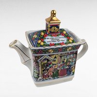 Sadler Christmas Carol Teapot, Vintage English Porcelain, Dickensian Carolers Holiday Tableware, Collectible Christmas in London Tea Pot