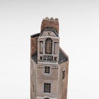 Gault House Miniature, Vintage French Building Facade, Collectible Rue de Paris Sculpture, Made in France Shelf Sitter, Architectural Art