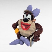 Vintage 1998 Tasmanian She-Devil Plush, Warner Bros Looney Tunes Bean Bag, Collectible 90s Cartoon Character Toy with Tag
