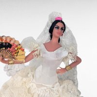 Vintage Pair Spanish Flamenco Dancer Dolls, Made in Spain, 6.5 Inch, Lace Dress, Figurine Collectible Set, Traditional Folk Art