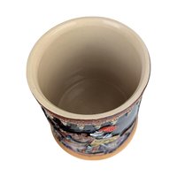 Vintage West Germany Ceramic Lidded Container: 9" Decorative Storage Jar