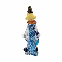 Vintage Hand Blown Glass Clown Figurine: Whimsical Decor (12 inch, AS-IS)