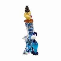 Vintage Hand Blown Glass Clown Figurine: Whimsical Decor (12 inch, AS-IS)