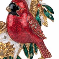 Vintage Enamel Cardinal Candle Holder, Red Bird Tealight Holder, Holiday Decor, Christmas Gift, Winter Bird Candleholder