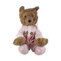 Vintage R. Dakin Bearfoot Pillow Pets Plush in Striped Pajamas, 13" Sitting, Collectible Teddy Bear, Gift for Child, Nostalgic Toy