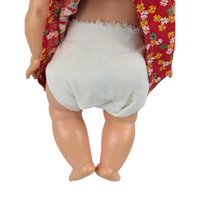 Vintage Eegee Baby Doll 14.5", Red Floral Dress, Moving Arms & Legs, Open and Close Eyes, Collectible Doll, Play Doll