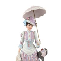 1988 Avon Mrs. Albee Award Figurine, Purple Dress, Parasol, Mailbox, Vintage Avon Collectible, Decorative Figurine, 11" Tall