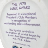 1978 Avon Mrs. Albee Award Figurine, Vintage Avon Collectible, Woman with Umbrella, Sales Achievement Award, Ceramic Figurine