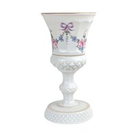 Vintage Westmoreland Roses and Bows Footed Urn with Lid, 12.5" Height, Porcelain Decorative Urn, Elegant Home Decor, Gift for Collector