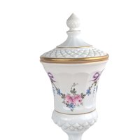 Vintage Westmoreland Roses and Bows Footed Urn with Lid, 12.5" Height, Porcelain Decorative Urn, Elegant Home Decor, Gift for Collector