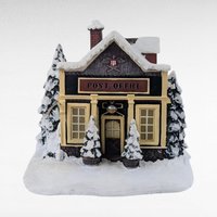 2003 Hawthorne Village Post Office. Terry Redlin, Lighted Christmas Building, Collectible Winter Scene, Miniature House