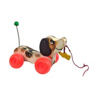 1965 Fisher Price Little Snoopy: Vintage Wood Pull Toy Dog