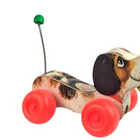 1965 Fisher Price Little Snoopy: Vintage Wood Pull Toy Dog