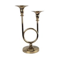 Vintage Brass Double Taper Candle Holder, Unique Mid-Century Candleabra, Decorative Brass Candle Stand, Gift for Home Decor Enthusiasts