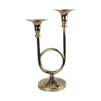 Vintage Brass Double Taper Candle Holder, Unique Mid-Century Candleabra, Decorative Brass Candle Stand, Gift for Home Decor Enthusiasts