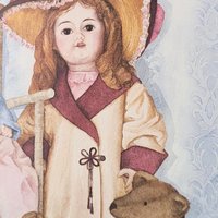 Vintage Pat Young Dolls and Toys Print, 14x11 Unframed Wall Art, Collectible Children's Decor, Gift for Doll Collector