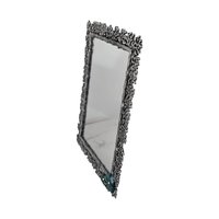 Vintage Pier One Metal & Enamel Mirror, Aqua Conch Shell Accent, Coastal Decor, Beach House Gift, Small Decorative Mirror