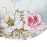 Vintage PV Vessra Germany Floral Plate, Hand-Painted Rose Design, 11" Handled Dresser Tray, Vanity Tray, Gift for Her, Shabby Chic Decor