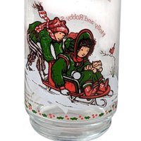 1982 Coca Cola Holly Hobbie Christmas Glasses, Vintage Set of 4 Collectible Holiday Drinkware, Gift for Nostalgia Lovers