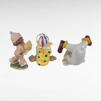 Vintage Clown Figurines, Set of 3 Tumbling Ceramic Clowns, 1980s Miniature Circus Figures, Collectible Shelf Decor