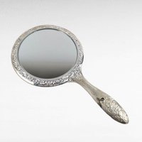 Vintage Silver Plated Vanity Set, 3 Piece Dresser Set with Hand Mirror, Brush and Comb, Ornate Repoussé Floral, Antique Style Boudoir Decor