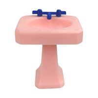 Vintage Renwal Dollhouse Bathroom Furniture, 1950s Pink Plastic Bathtub and Sinks Set, 1:16 Scale Miniature for Doll House