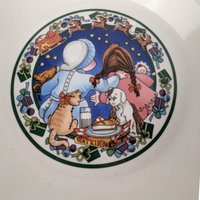 Vintage Watkins Pie Plates, Set of 2, German Apple Kuchen, Christmas Wish Recipe, Collectible Kitchenware, Baking Dish