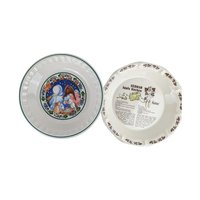 Vintage Watkins Pie Plates, Set of 2, German Apple Kuchen, Christmas Wish Recipe, Collectible Kitchenware, Baking Dish