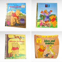 Vintage Winnie the Pooh Book Lot, Pooh King of the Beasties, Honey Patch, Jokes & Riddles, Tigger Golden Book, A.A. Milne, Children's Books