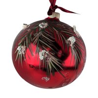 Vintage Hand Painted Chickadee Christmas Ornament, Red Glass Ornament, Winter Bird Ornament, Nature Lover Gift, Holiday Decor
