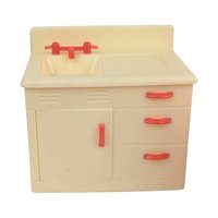 Vintage Renwal Dollhouse Furniture Set, 1:16 Scale Mid-Century Kitchen Sink, Table, and Chairs, Miniature Collector Toy, Diorama Supply