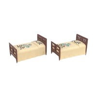 Pair of Vintage Renwal Dollhouse Beds, 1:16 Scale Twin Beds, Mid Century Miniature Bedroom Furniture, B81 Collector Toy, Diorama Prop