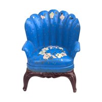 Vintage Renwal Dollhouse Chairs, Set of 3, 1:16 Scale Living Room Furniture, Blue Shell Back & Lawson Armchair, Collector Toy