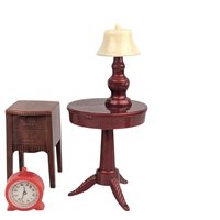 Vintage Dollhouse Accessory Lot, 9pc Renwal & Ideal, Rocking Chair Telephone Clocks, 1:16 Scale Miniature Furniture