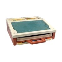 Vintage 1975 Fisher Price School Days Desk, Complete Magnetic Letters & Cards, #176 Portable Chalkboard, 1970s Educational Toy
