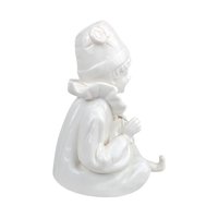 Vintage Pierrot Clown Music Box, White Ceramic Sad Clown Figurine, 1970s Rotating Musical Statue, Collectible Nursery Decor