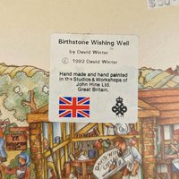 1993 David Winter Cottages September Birthday Cottage | Sapphire Wishing Well | Vintage English Village Collectible Figurine with COA