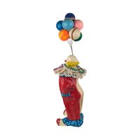Vintage Paper Mache Clown Figure with Balloons, 16" Tall, Whimsical Decor, Collectible Clown, Gift for Clown Collectors, Carnival Decor