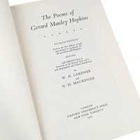 The Poems of Gerard Manley Hopkins 1967 Hardcover Book, Fourth Edition Oxford University Press, Vintage Victorian Poetry